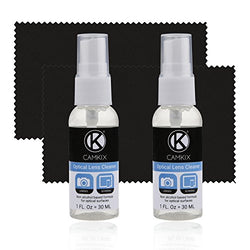 Lens & Screen Cleaning Kit - 2 Bottles Spray, 2 Cloths