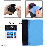 Lens & Screen Cleaning Kit - 5 Dual Layer Cloths, 50 Wet Wipes