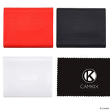 CamKix Sleeve Compatible with Samsung T5 / T3 / T1 SSD - Set of 3 - Silicone Scratch and Shock Proof Case - Red, Black and Transparent - Non-Slip Rubber Skin for Your External Drive