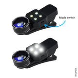 Universal Lens Kit and Shutter Remote Kit with LED Light for Smartphone and Tablet