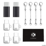 Micro USB to USB C Adapter (4X Compact with Key Chain + 2X Normal)