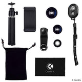 Universal 3in1 Lens Kit, Shutter Remote & Tripod Kit for Smartphone